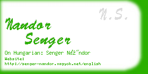 nandor senger business card